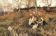 Hector Caffieri The Primrose Gatherers France oil painting artist